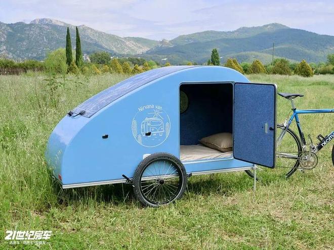 的法式浪漫！Nirvana Van自行车移动小窝AG真人百家家乐app29万元起54kg水滴房车(图4)
