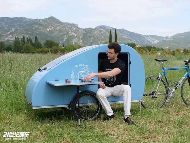 的法式浪漫！Nirvana Van自行车移动小窝AG真人百家家乐app29万元起54kg水滴房车(图8)